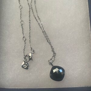 Swarovski Black and Silver Minimalist Necklace - Nelfa